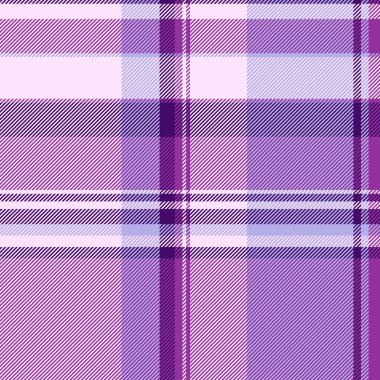 Ekim ayının ekose kumaş arka planı, nemli ve dikdörtgen tartan deseni. Işık ve mor renk paletinde vektör dokusunu kontrol etmek.