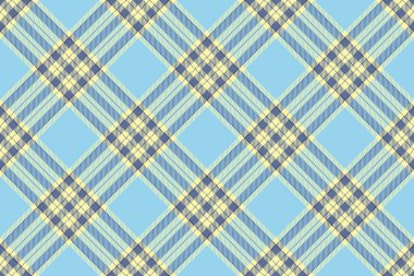 Klasik tartan desenli açık mavi, sarı ve deniz mavisi. Tekstil tasarımı için ideal arka planlar, moda projeleri ve zamansız, çok yönlü bir dokuya ihtiyaç duyan her tasarım için..