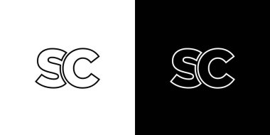 S ve C harfleri, SC logo tasarım şablonu. Şirket kimliği için asgari monogram tabanlı logotype.