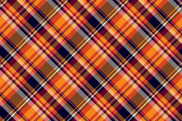 İrlanda tekstil kontrolü kusursuz, birincil tartan vektör dokusu. Evcil kumaş ekose arka plan deseni turuncu ve kırmızı renk paleti ile.