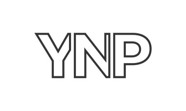 YNP logo tasarım şablonu güçlü ve modern kalın metinlerle. Basit ve minimal tipografi içeren ilk tabanlı vektör logosu. Modayı takip eden şirket kimliği markalar için ideal..