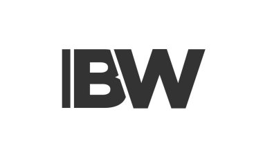 IBW logo tasarım şablonu güçlü ve modern kalın metinlerle. Basit ve minimal tipografi içeren ilk tabanlı vektör logosu. Modayı takip eden şirket kimliği markalar için ideal..