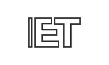 Güçlü ve modern kalın metinli IET logo tasarım şablonu. Basit ve minimal tipografi içeren ilk tabanlı vektör logosu. Modayı takip eden şirket kimliği markalar için ideal..