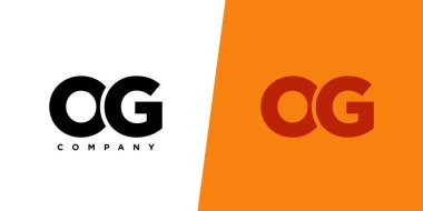 Moda harfi O ve G, OG logo tasarım şablonu. Şirket kimliği için asgari monogram tabanlı logotype.