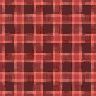 Tebrik kartı desenli tekstil kontrolü, grafiksel tartan vektör kumaşı. Kırmızı renk paletinde, arka plan ekosesiz desen.