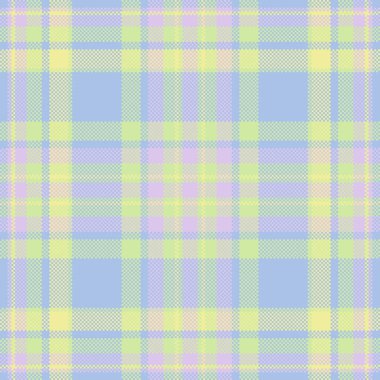 Pastel ekose desenli yumuşak mavi, sarı ve lavanta rengi. Tekstil tasarımı, hatıra defteri ya da hassas bir arkaplan olarak ideal.