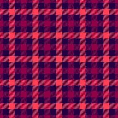 Canlı pembe ve koyu mor ekose desenli. Tekstil tasarımı, moda, ev dekorasyonu veya web sitesi geçmişi için mükemmel.