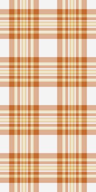 Damalı tartan desenli ekose, tekrarlanan vektör kontrol dokusu. Asimetrik arkaplan turuncu ve açık renk paleti ile dikişsiz kumaş.