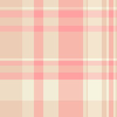 İngiliz vektör dokusunu, ekoseli kumaşı kontrol et. Açık ve kırmızı renk paletinde keten arkaplan tekstil deseni tartan.