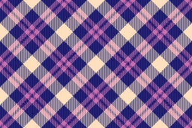 Zarif çapraz ekose desenli yumuşak mor, pembe ve kremalı. Tekstil tasarımı, moda ve ev dekorasyonu projeleri için mükemmel. İnce ama şık bir arkaplan oluşturur veya yinelenen bir doku.