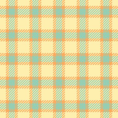 Soluk sarı arka planda kayısı ve deniz mavisi renkleri olan sevimli ekoseli desenler. Tekstil, arkaplan ya da modaya uygun tasarımlar için mükemmel..