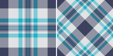 Mavi ve gri desenli iki tartan deseni. Kusursuz bir çek tasarımı, özgeçmiş, tekstil, giysi ve şenlikli ambalaj kağıdı için mükemmel. Çok Yönlü