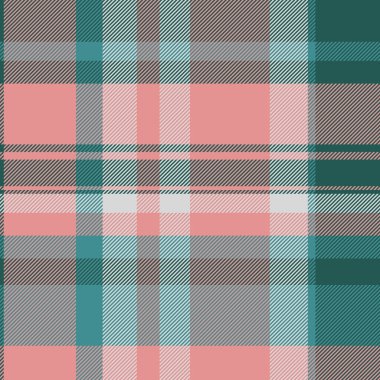 Ergen arkaplan dokusu kumaşı, dikey ekose desen vektörü. Tekstil tartını kırmızı ve gök mavisi renginde kusursuz kontrol et.