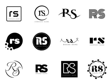 SC logo şirketi şablonu. R harfi ve logoti. Tasarım elemanları ile farklı klasik serif harfleri ve modern kalın metin ayarla. İlk yazı tipi tipografisi. Koleksiyon trend iş kimliği.