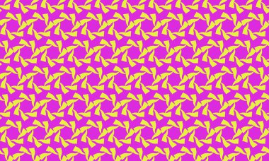 Çarpıcı soyut geometrik desenler, birbirine kenetlenmiş şekiller, kalın fuşya ve hardal sarısı şeklinde. Özgeçmiş, tekstil ve modern tasarım projeleri için ideal.