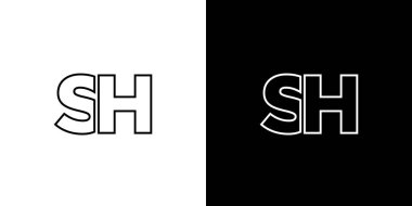 Moda harfi S ve H, SH logo tasarım şablonu. Şirket kimliği için asgari monogram tabanlı logotype.