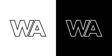 Moda harfi W ve A, WA logo tasarım şablonu. Şirket kimliği için asgari monogram tabanlı logotype.