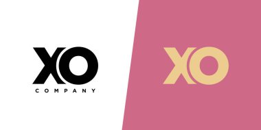 Moda harfi X ve O, XO logo tasarım şablonu. Şirket kimliği için asgari monogram tabanlı logotype.