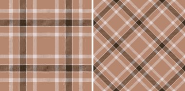 Bej ve kahverengi tonlarda iki klasik tartan deseni, sıcak ve rahat bir doku yaratıyor. Arkaplan, tekstil, moda veya zarif grafik tasarım projeleri için ideal.