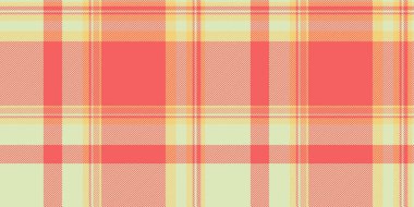 Ekose kumaş desenli, uluslararası tekstil dikişsiz vektör. Kırmızı ve açık renk paletinde arkaplan tartan denetimini gevşet.