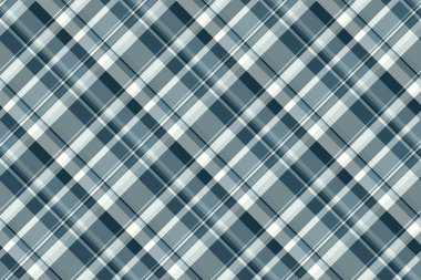 Modern vektör dikişsiz tartan, öz kumaş kontrolü. Pastel ve cyan renk paletindeki sakin tekstil deseni.