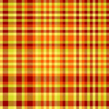 Ilık ekose desenli sarı, turuncu ve kırmızı renklerde. Sonbaharı, geleneği ya da konforu anımsatan arka plan, tekstil ve tasarımlar için idealdir. Kusursuz ve çok yönlü.