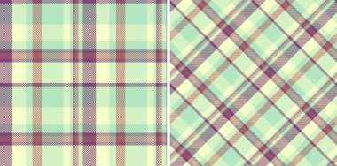 Moda tartan desenli, kusursuz vektör desenli. Modern pastel palet. Arkaplan, giyim, tekstil tasarımı veya web düzeni için ideal.