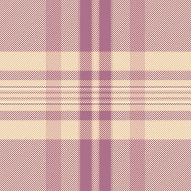 Detaylı, leylak ve bej desenli kumaş dokusu. Çizgileri ve kareleri olan klasik tasarım, arka plan, tekstil ve moda tasarımı için ideal..