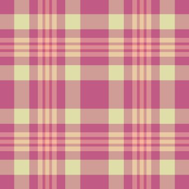 Klasik tartan deseni. Pembe ve bejli kusursuz bir tasarım. Tekstil, kumaş, ambalaj veya arka plan projeleri için idealdir. Zamansız, çok yönlü bir teklif sunar.