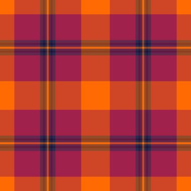 Turuncu ve morumsu renkler içeren canlı turuncu desenler, ince mavi ve kahverengi çizgilerle kesişiyor. Arkaplan, tekstil veya soyut tasarım kavramları için harikadır..