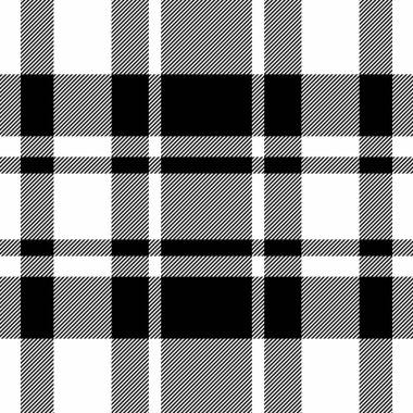 Siyah ve beyaz dikişsiz ekose desenli. Klasik damalı tasarım tekstil, arka plan ya da modern grafik projeleri için harika. Çok yönlü, cesur ve zamansız..