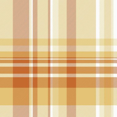 Oryantal geçmiş taraması, geniş ekose dikişsiz. Üniforma kumaş tekstil vektör dokusu beyaz ve kehribar renk paleti.