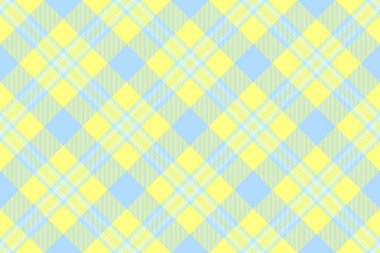 Jpg vektörsüz arka plan, romantizm kontrol kumaş ekoseli. Boşluk tekstil desenini sarı ve cyan renk paletine kopyala.