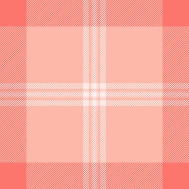 Masa örtüsü kumaş tartan kontrolü, oturma odası vektör desenli tekstil. Kırmızı ve açık renk paletinde hazırlıksız desensiz ekose arkaplan.