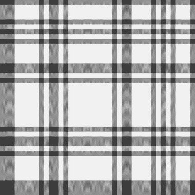 Meksika tekstil arka planı kumaşı, festival kumaşı kontrolü. Gri ve beyaz renk paletinde en az pürüzsüz tartan vektör deseni.