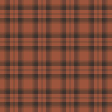 Yapı desenli kumaş, 30 'lu yılların tartan vektör ekoseli. Brezilya turuncu ve koyu renk paletinde kusursuz doku kontrolü.