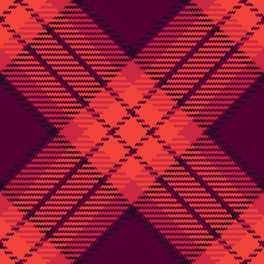 Geleneksel arka plan ekoseli kumaş, aralık desenli kumaş deseni. Kırmızı ve pembe renk paletinde mükemmel tartan vektör denetimi.