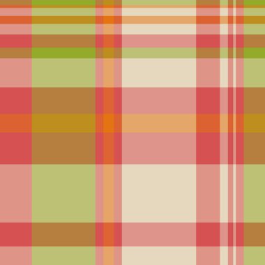 Rahat, pürüzsüz kumaş, iyi desenli tartan. Kırmızı ve turuncu renk paletinde zarif vektör kumaş ekose arkaplan.