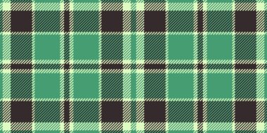 Geometrik kontrol vektör dokusu, basit tartan tekstil kumaşı. Fransa 'nın kusursuz arka plan ekoseli nane ve koyu renk paleti.