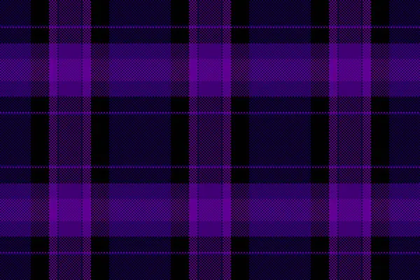 Döküntü kumaş, pürüzsüz, rahat kontrol vektör deseni. Boş arkaplan tartan deseni ekoseli mor ve siyah renk paleti.