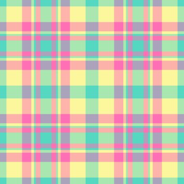 Ev kontrolü vektör dokusu, karnaval kumaşı kumaş tartan. Ekoseli arkaplan desenini ışık ve kırmızı renk paletinde tazele.