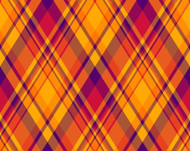 Sıcak sonbahar renklerinde canlı çapraz ekoseli desen. Hatalı temalı tasarımlar, tekstil baskıları, web sitesi geçmişleri ya da cesur ve enerjik bir dokuya ihtiyaç duyan her proje için mükemmel..