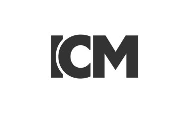 ICM logo tasarım şablonu güçlü ve modern kalın metinlerle. Basit ve minimal tipografi içeren ilk tabanlı vektör logosu. Modayı takip eden şirket kimliği markalar için ideal..