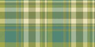 Düzensiz kumaş kontrolü, tartan ekoseli tartan tarzı. Kireç ve nane rengi paletinde eski moda tekstil desen vektörü.