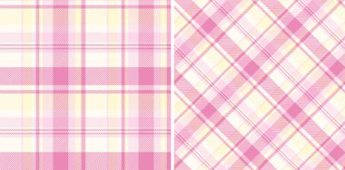 Ekose arkaplan kumaşlı, kusursuz tartan desenli vektör kontrolü. Sevgililer Günü kıyafetleri için çocuk renkleri. İlham..