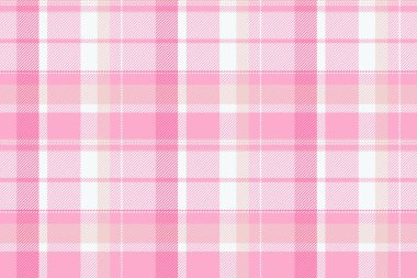Masa örtüsü kumaş desenli tartan, ekose arka plan kontrolü. Pembe ve beyaz renk paletinde servis dışı tekstil desen vektörü.