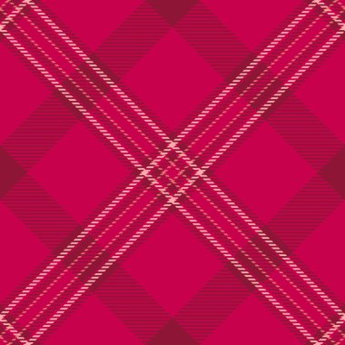 Rüya gibi vektör kontrolü, desen desenli ekoseli kumaş. Kırmızı ve pembe renk paletinde el yapımı, pürüzsüz kumaş..