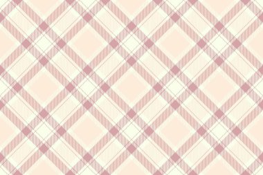 Yumuşak pembe ve krem rengi olan zarif bir tartan deseni. Tekstil, arka plan ve festival temaları için klasik tasarım. Sıcaklık, konfor ve tarz için ideal..