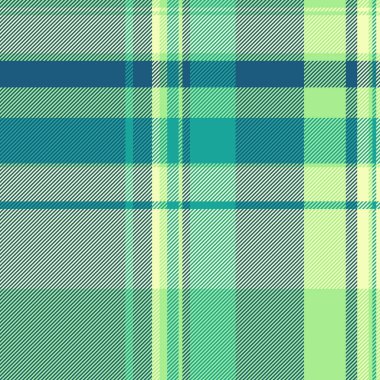 Ev yapımı kumaş desenli tartan, ekoseli kumaş dokusu ayarlanıyor. Cyan ve yeşil renk paletinde kraliyet arkaplanı pürüzsüz tekstil vektörü.