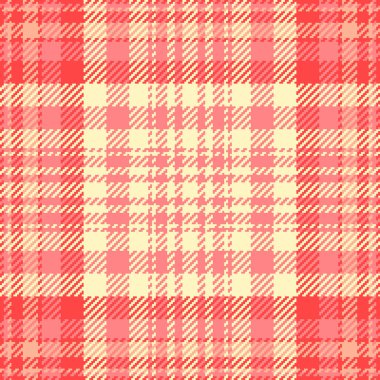 Pembe ve krem çizgileri kesişen rahat ekose desenli. Tekstil, ambalaj kağıdı ya da web sitesi tasarımı için çok yönlü bir arka plan. Geleneği, rahatlığı, sıcaklığı temsil eder..